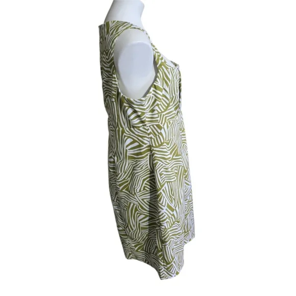 Perceptions Sleeveless Abstract Print Midi Dress Lime & White Size 18 - Picture 5 of 14